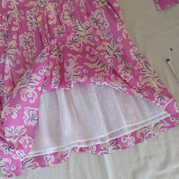 Tuckernuck Ro's Pink Floral Elvira Short Mini Dress XL - Picture 5 of 13